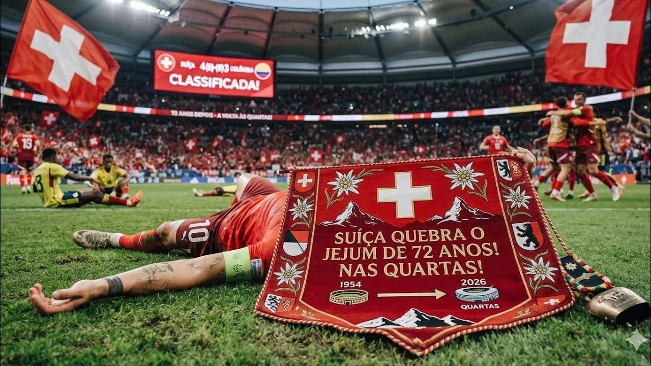No momento, você está visualizando A Suíça esperou 72 anos para voltar às quartas — jogando exatamente do mesmo jeito que sempre jogou